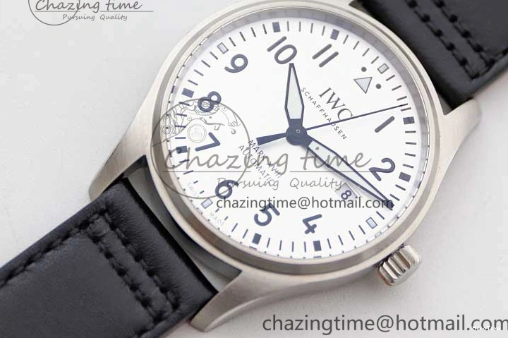 MIROTIME 0503 UrbanStyle Mark XVIII IW327012 SS M+F 1:1 Best Edition White Dial on Black Leather Strap A 7054